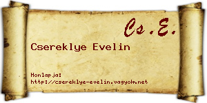Csereklye Evelin névjegykártya